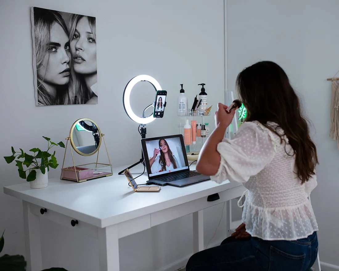 10" / 25cm LED Ring Light Portable Zoom Meeting Desk RGB - Unicorn