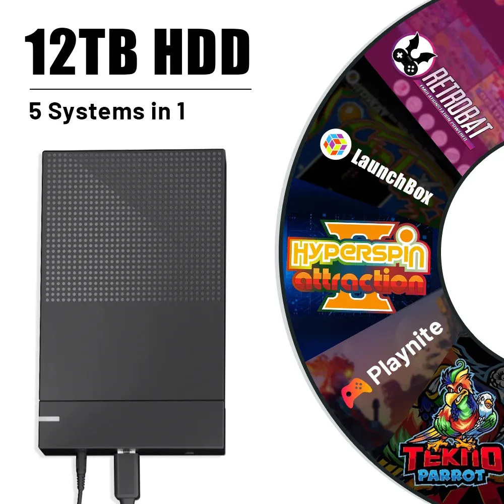 12TB Hyperspin,Launchbox,Retrobat,Playnite,Teknoparrot 5IN1 Hard Drive