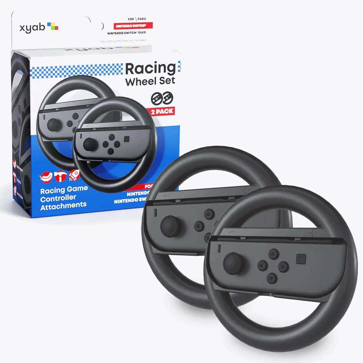 2 Pack Steering Wheel For Nintendo Switch - XYAB