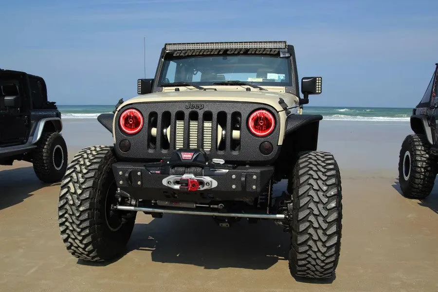 2007-17 Jeep Wrangler JK Oracle LED Surface Mount Headlight Halo Kit - ColorSHIFT w/ BC1 Controller