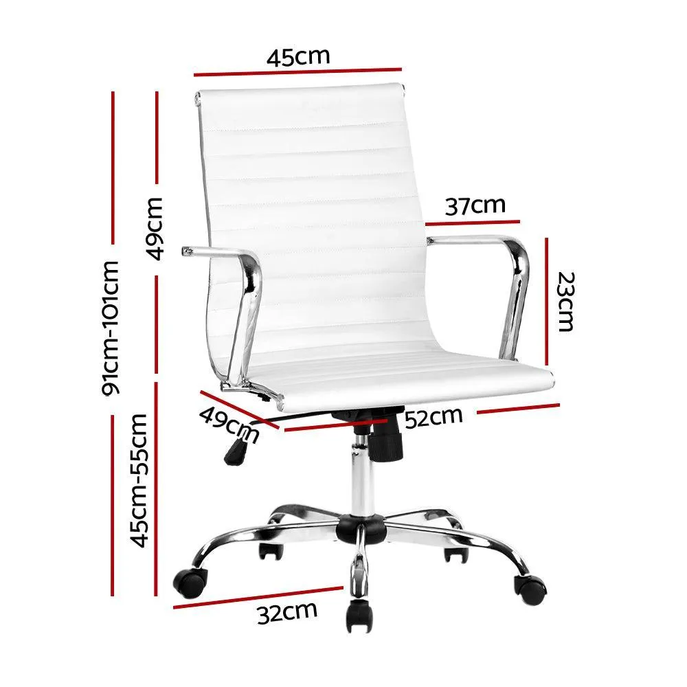 Artiss Gaming Office Chair Computer Desk Chairs Home Work Study White Mid Back