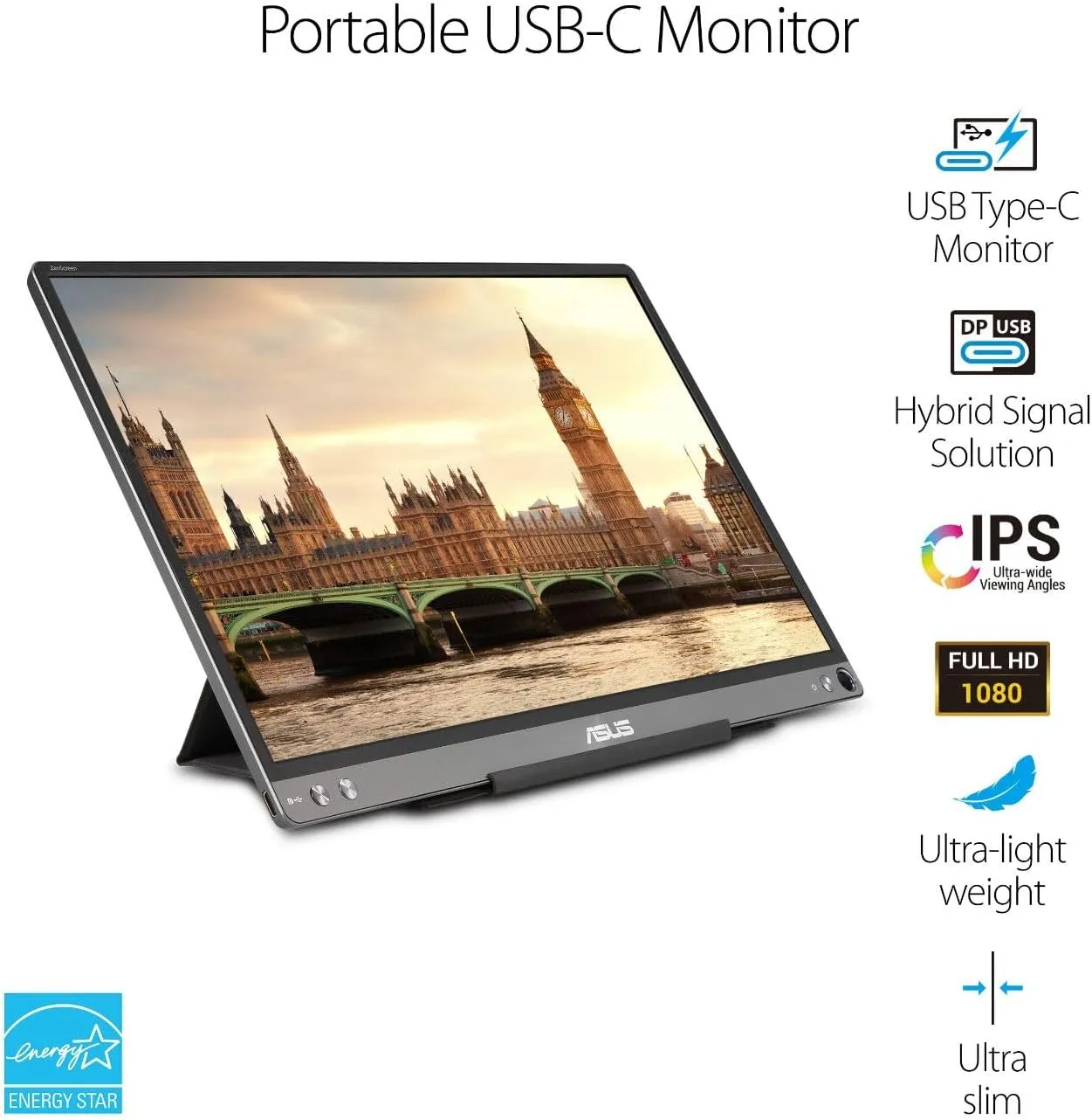 Asus Zenscreen Mb16b 15.6 Inch Portable Monitor Fhd Ips Display