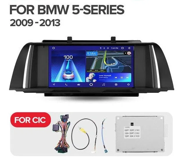 Car Dealz 10.2" Android 10.0 BMW 5-Series F10 F11 2009 - 2017 In Dash Plus OEM Fascia