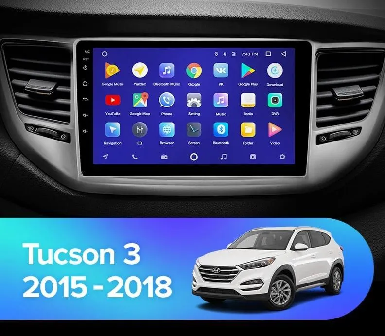 Car Dealz 10.2" Android 10.0 Hyundai Tucson 3 2015-2018 Head Unit In Dash Plus OEM Fascia