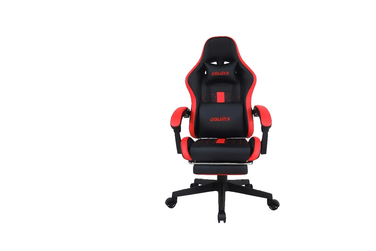 Dowinx Computer Gaming Office Chair | Adjustable Headrest | Massage Function for Waist Cushion | Supports up to 150KGS | PVC leather | steel frame