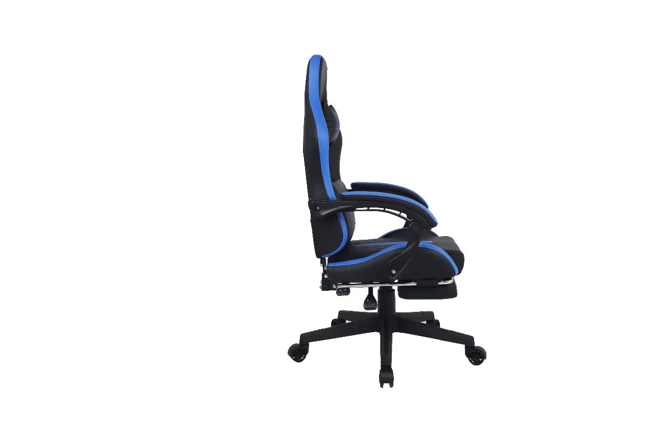 Dowinx Computer Gaming Office Chair | Adjustable Headrest | Massage Function for Waist Cushion | Supports up to 150KGS | PVC leather | steel frame