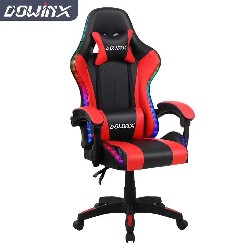 Dowinx RGB Gaming Chair | Massage Function for Waist Cushion | Innovative Storage Pouch on the Back | Adjustable Headrest