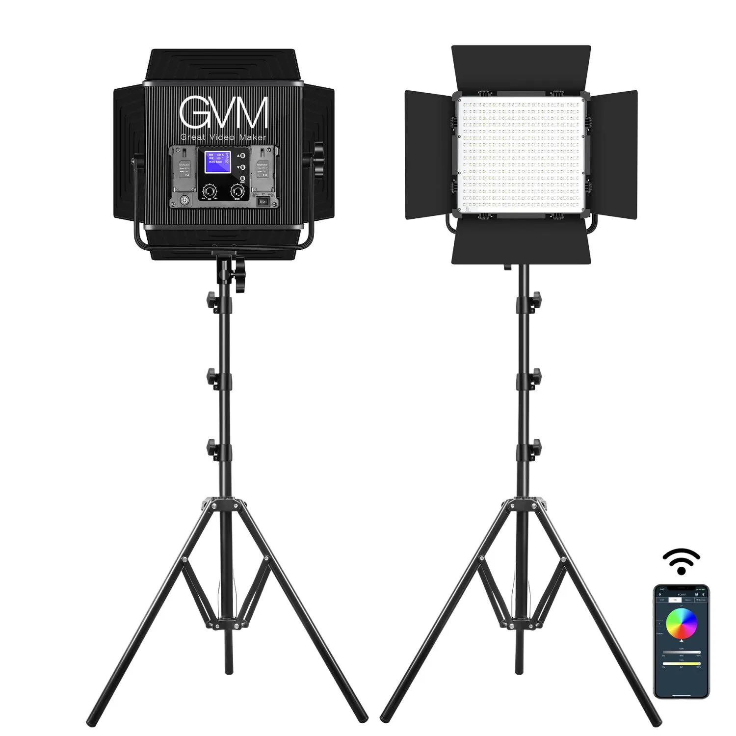 GVM 50RS RGB LED Light Panel Video Lighting Kit