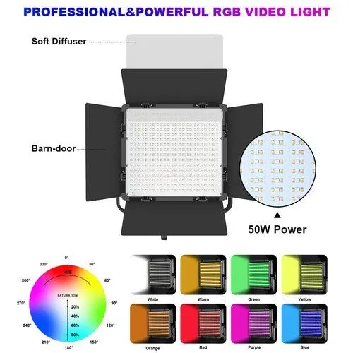 GVM 50RS RGB LED Light Panel Video Lighting Kit