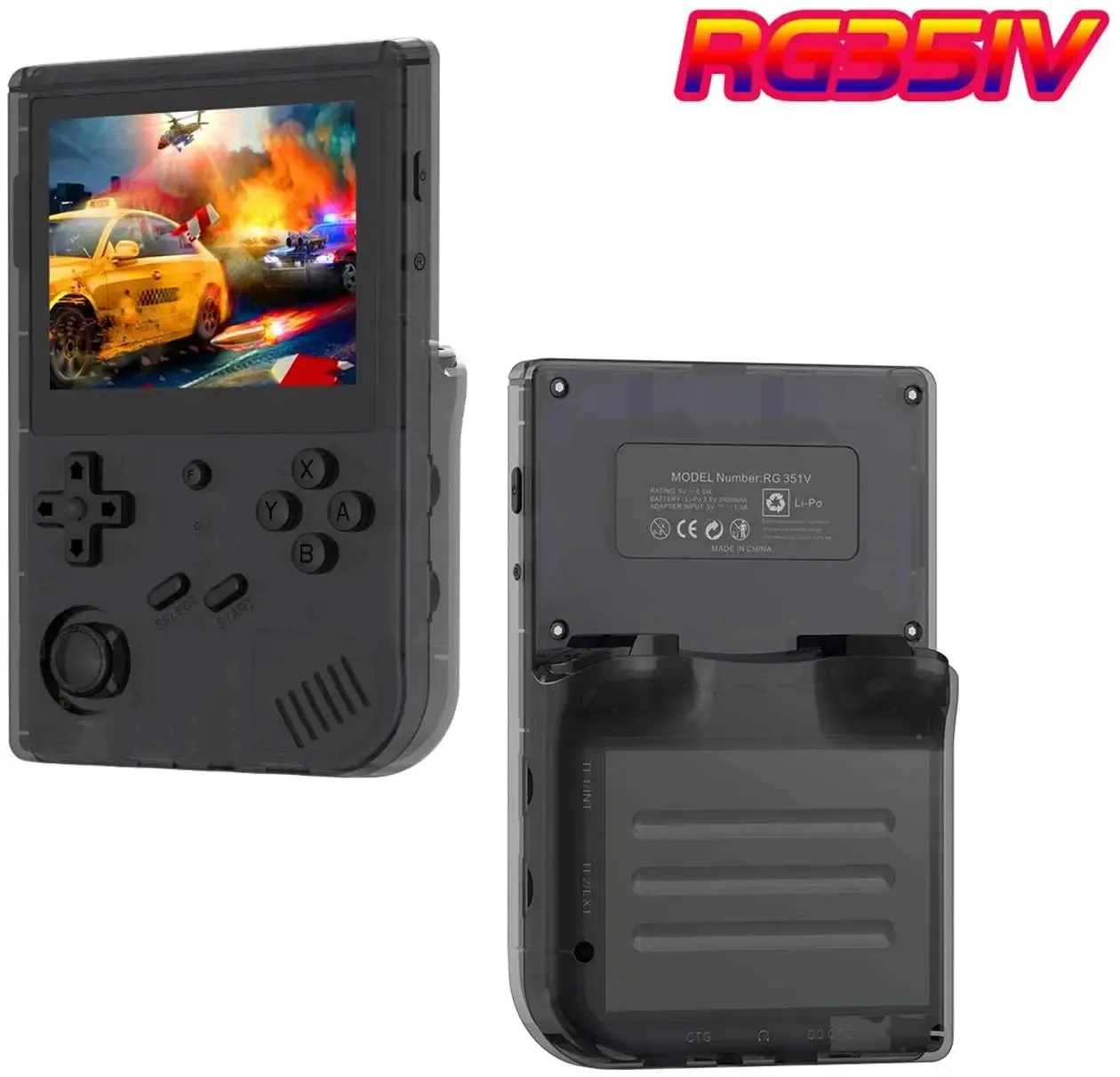 Handheld Game Console,RG351V Handheld Game Console Open Source System RK3326 Chip Retro Game Console with 10000 Classic Games 3.5-inch IPS Screen - 128 GB