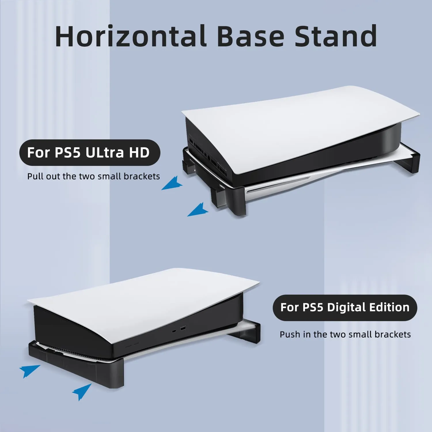 Horizontal Base Stand for PS5 DE/UHD Gaming Console - Black (JYS P5143)