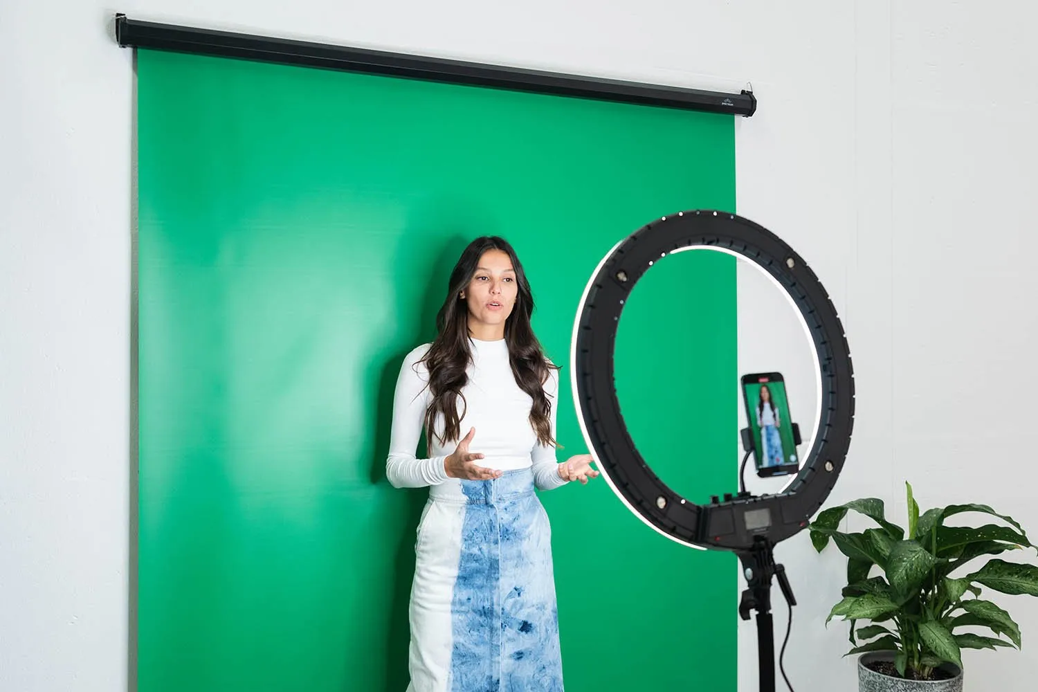 'Instant Studio' Mountable Pull Down Backdrop Screen- Chroma Key Green 180 x 200cm