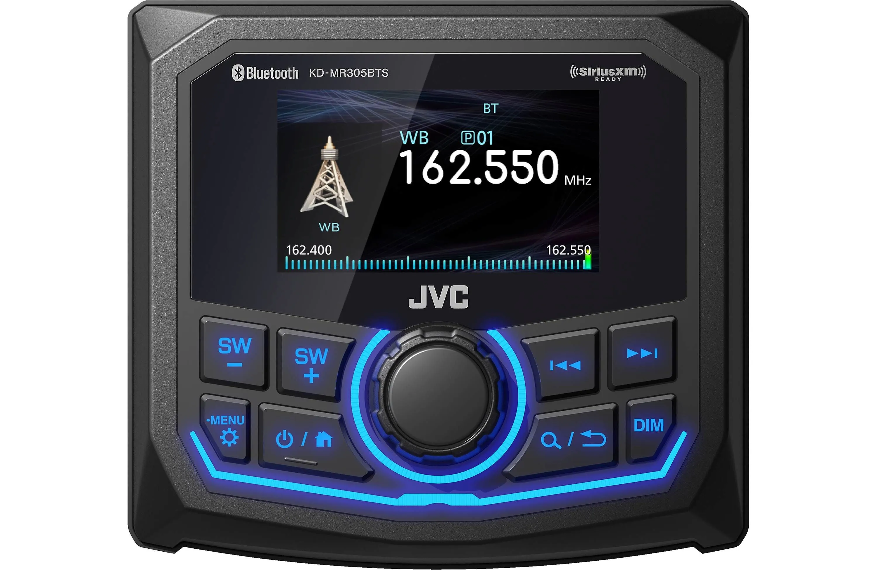 JVC KD-MR305BTS - Marine Digital Media Receiver 2.7" Various Color LCD Display/Bluetooth/CAM Input/Sirius XM/IPX67 (does not play CDs)