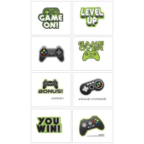 Level Up Gaming Tattoos - 8 Pkt