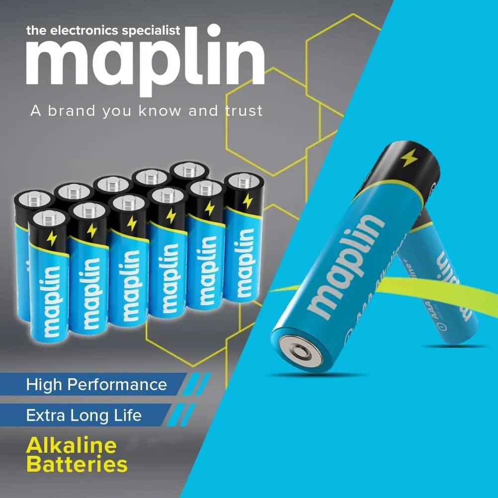 Maplin 12x AA LR6 / 6x AAA LR03 7 Years Shelf Life 1.5V High Performance Alkaline Batteries