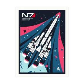 Mass Effect - Limited Edition Normandy Retro Art Print