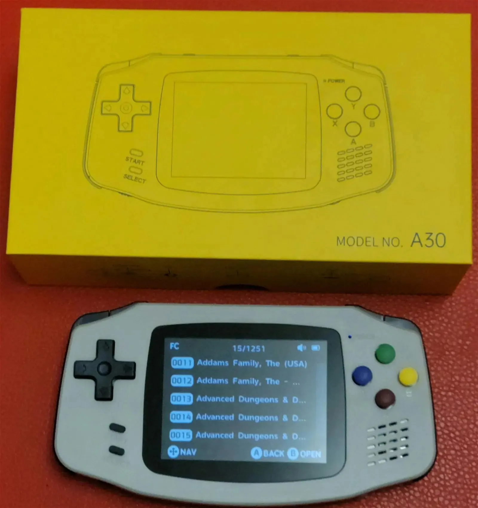 New powkiddy A30 ultra portable retro handheld gaming console, GBA design, 32GB plug and play