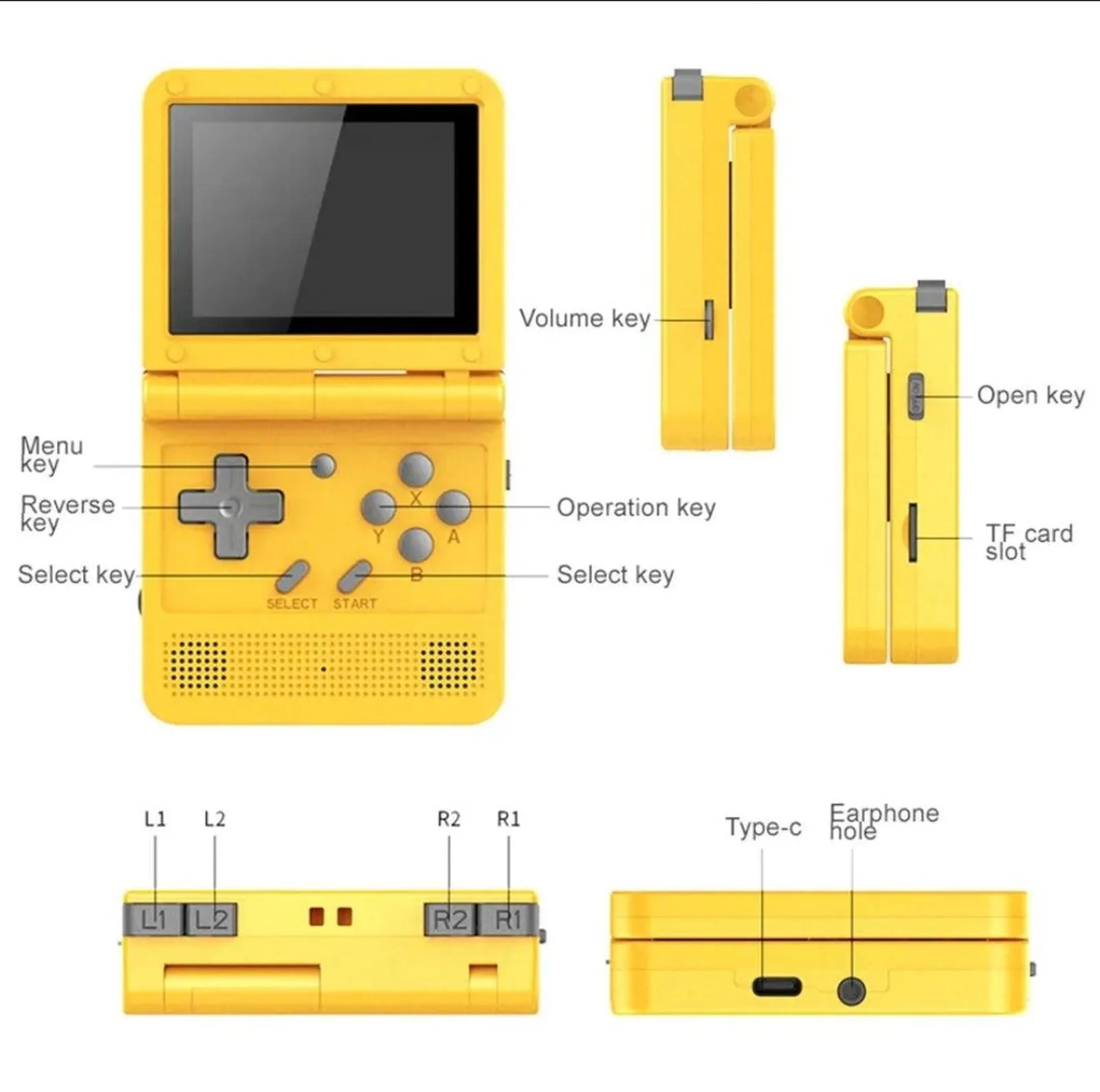 New Powkiddy V90 with custom operating system ultra pocket portable gaming handheld console 64GB Gameboy SP style