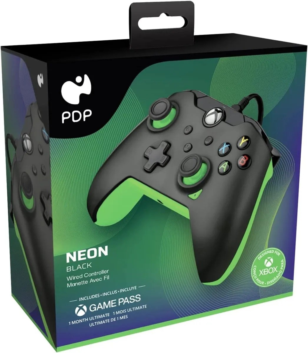 PDP Neon Black Wired Controller for Xbox