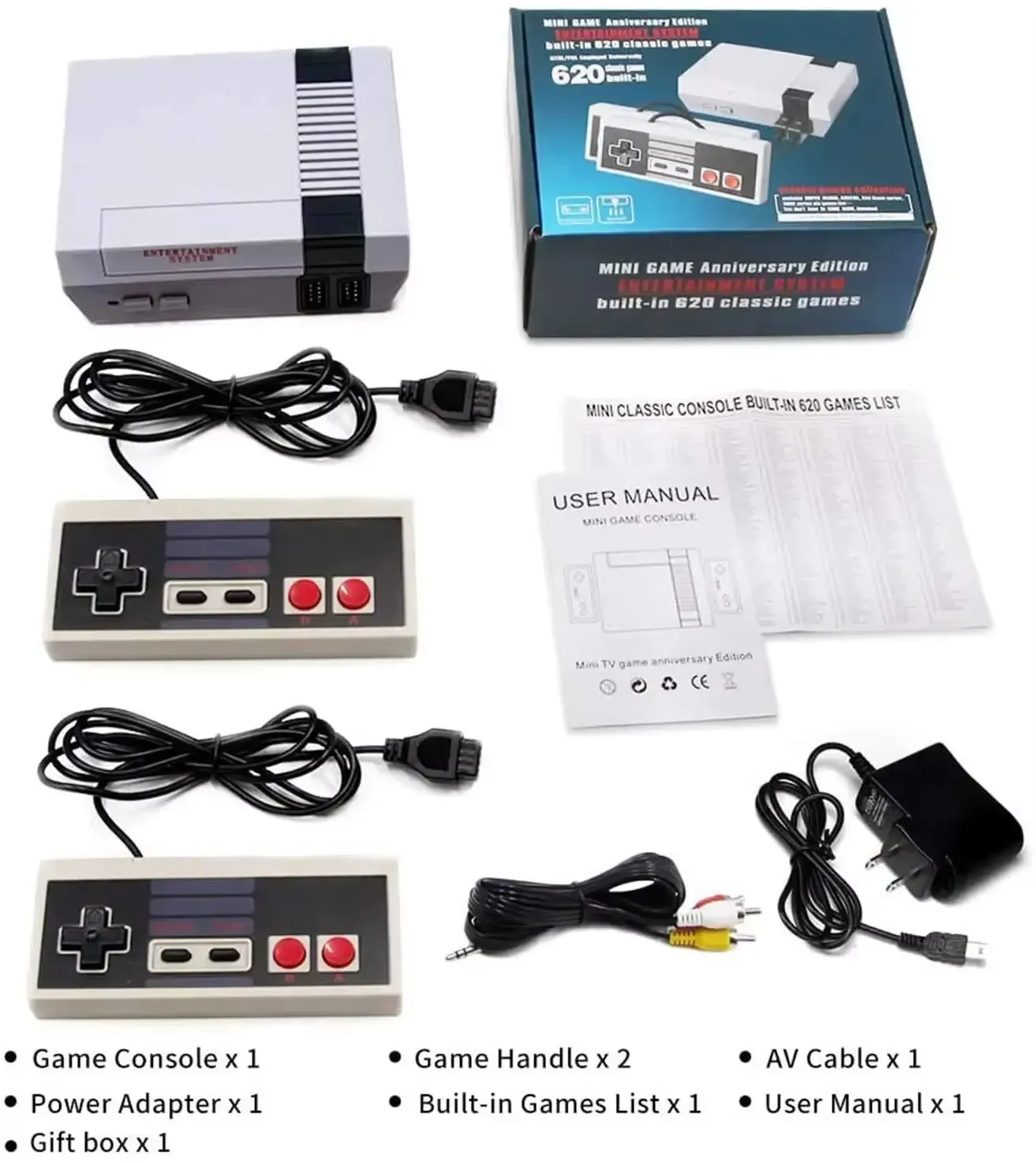 Retro Game Console Mini  with 620 Games for NES