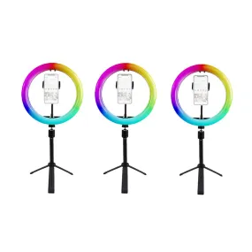 'Triple Rainbow' Youtube Gaming Content Creator Dual RGB Unicorn Ring Light Kit - Bundle