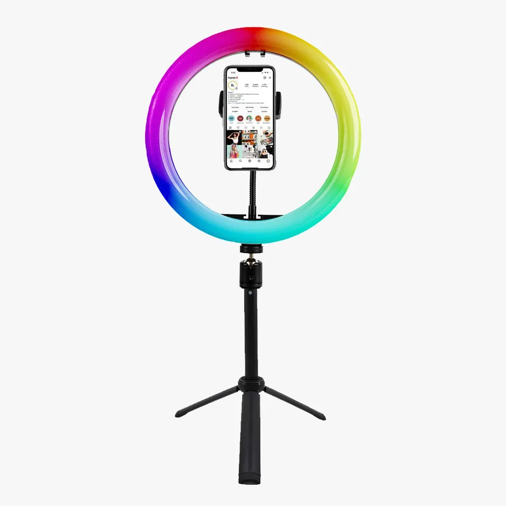 'Triple Rainbow' Youtube Gaming Content Creator Dual RGB Unicorn Ring Light Kit - Bundle