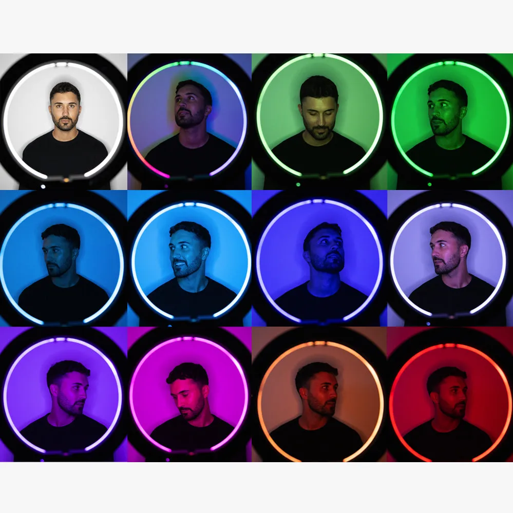 'Triple Rainbow' Youtube Gaming Content Creator Dual RGB Unicorn Ring Light Kit - Bundle