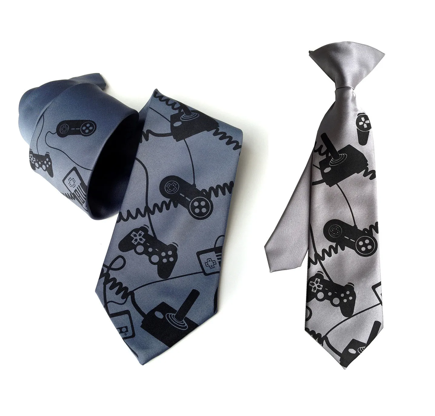 Video Game Controller kids tie. Boys clip-on necktie.